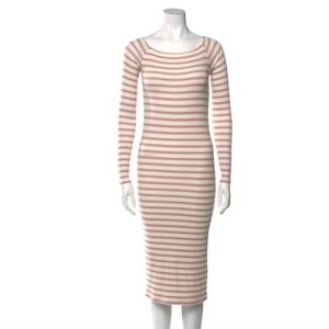 ATM Anthony Thomas Melillo Modal Rib Long-Sleeve Striped Dress S